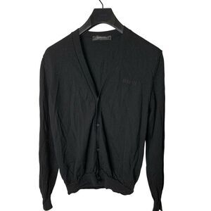 Versace wool cardigan sweater black size 52